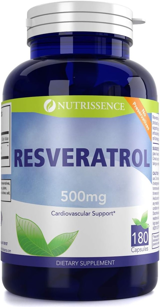 Resveratrol 500 mg 180 kapselit 90 tarjoilut 1000 mg tai 60 tarjoilut 1500 mg