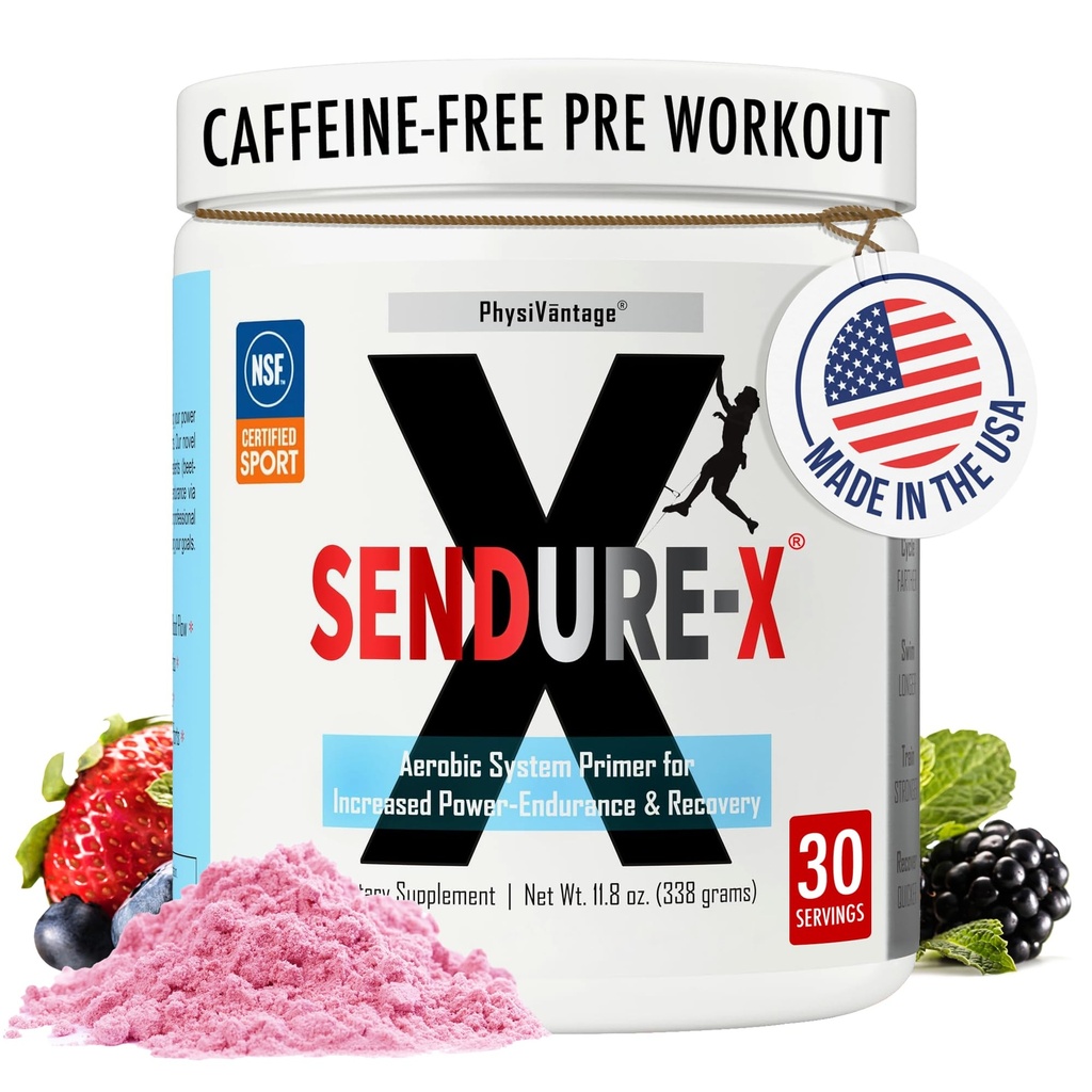 Sendure-X Beetroot + Citrulline Powder - Koffeinfri Pre-Workout - ökar blodflödet, energi, VO2 Max, uthållighet, återhämtning - NSF Sport Certified, Peak Performance, Natural - 30 Servings Wild Berry