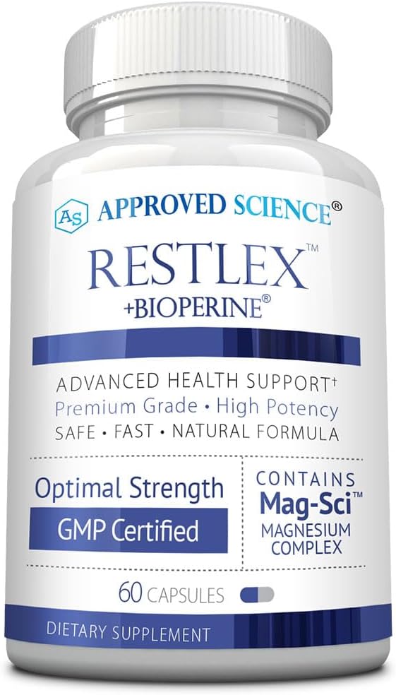 Hyväksytty Science Restlex - 420 mg Magnesium Glycinate Blend, L- teaniini 200 mg - 60 kapselia