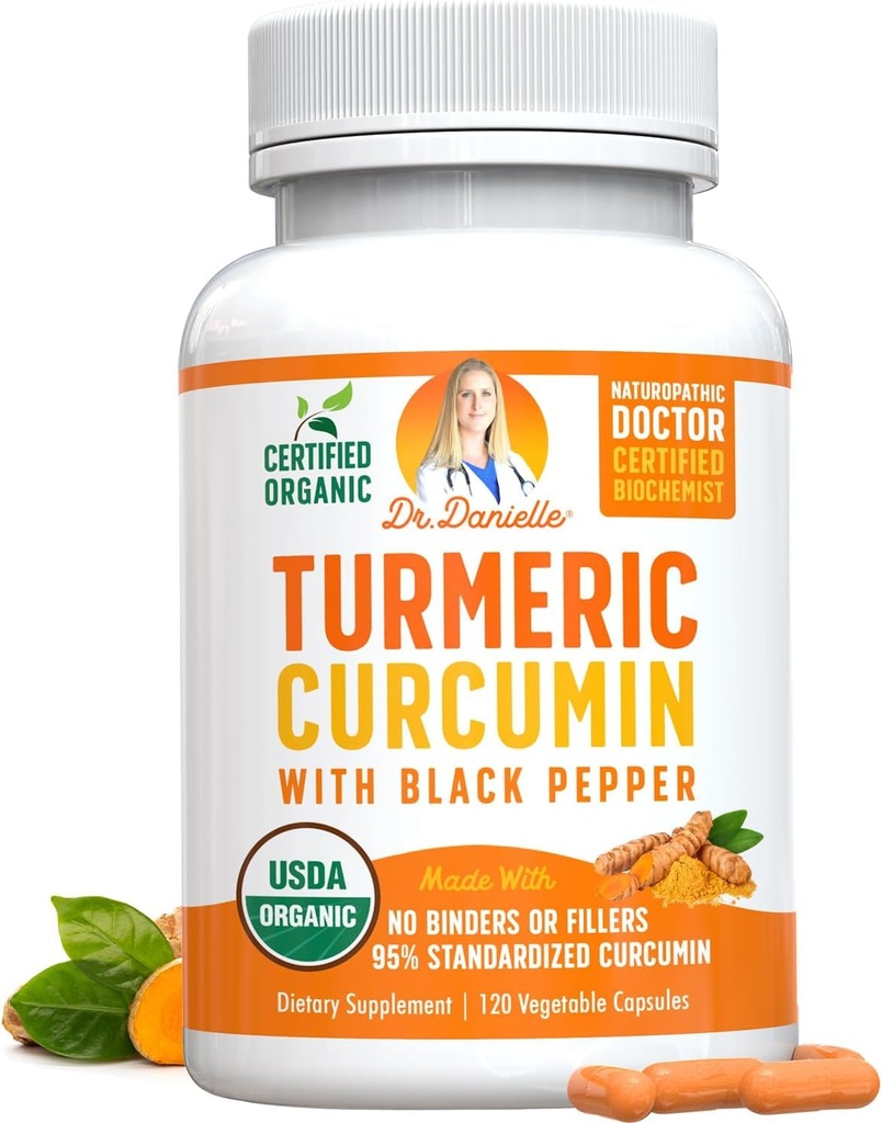 Organisk gurkmeja Curcumin med Black Pepper Extract 2000mg - Hög Absorption Ultra Potent Supplement - 95% Curcuminoids - Vegan, ingen GMO för gemensamt stöd - 120 kapslar