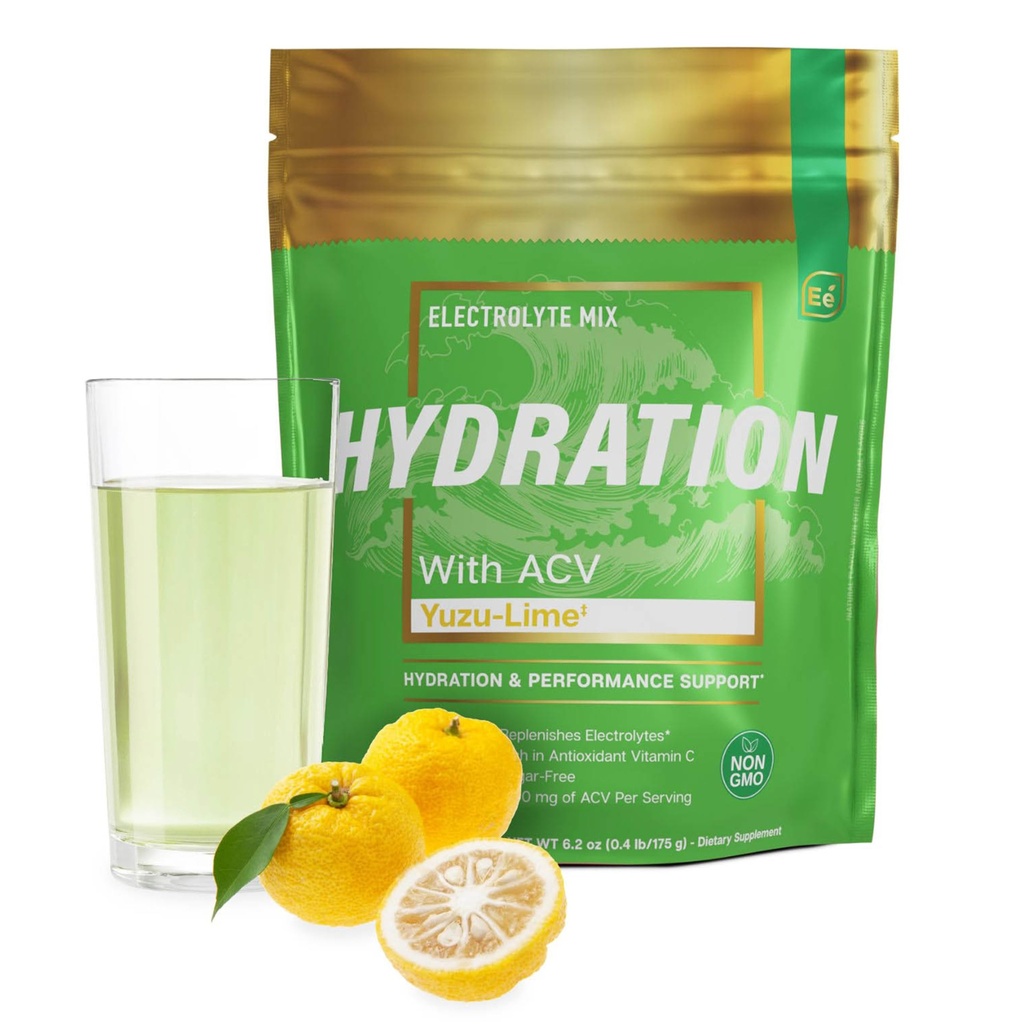 Hydrationspaket - Yuzu Lime Pack - Sugar Free Electrolytes Powder Packets - 25 Stick Packs of Electrolytes Powder No Sugar - Hydration Drink - med ACV & Vitamin C