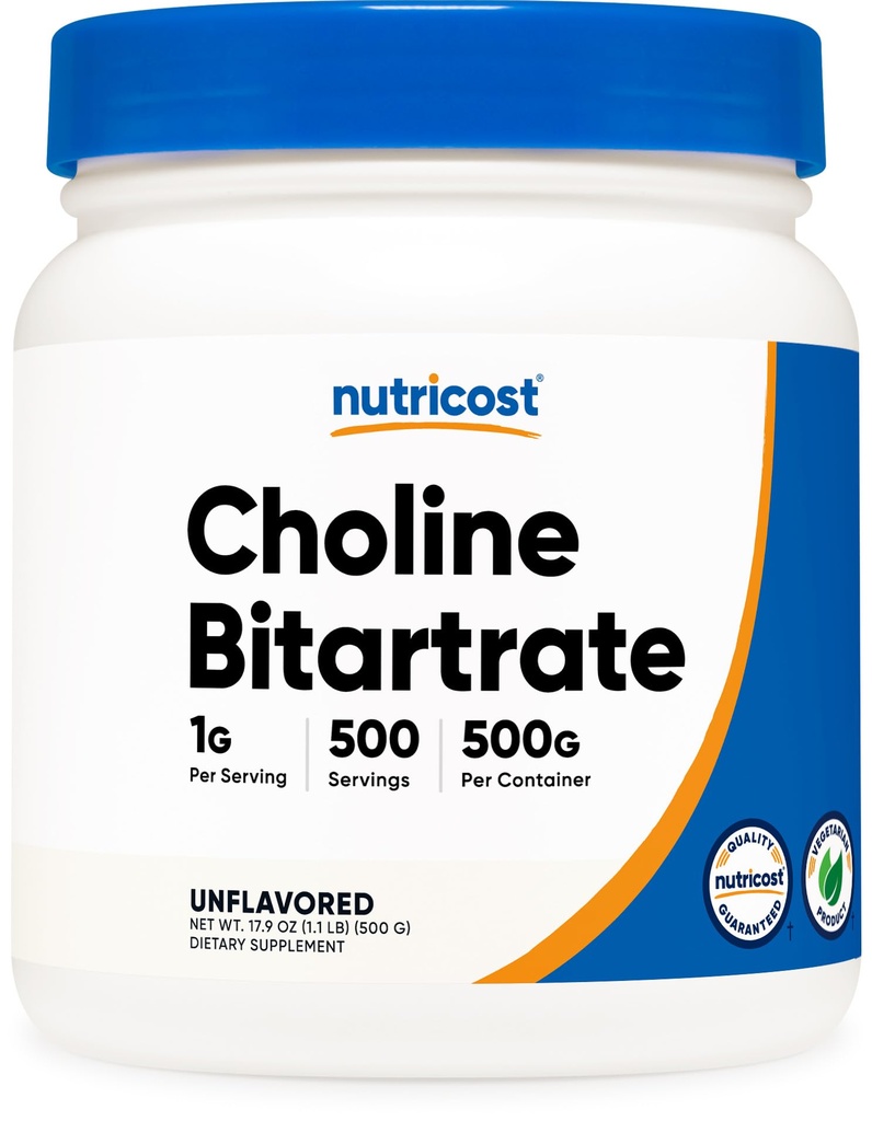 Nutricost Pure Choline Bitartraatti Powder 500 Gram