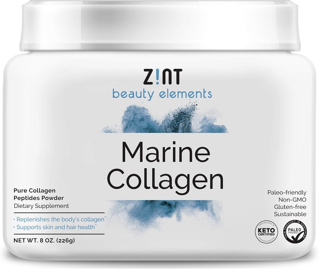 Hydrolyzed Marine Collagen Powder (8 oz): Anti ikääntyminen kollageeni Peptides proteiini täydentää Japanista - makuamaton, Paleo Certified, kestävä, ei GMO - kauneus, iho, hiukset ja kynnet