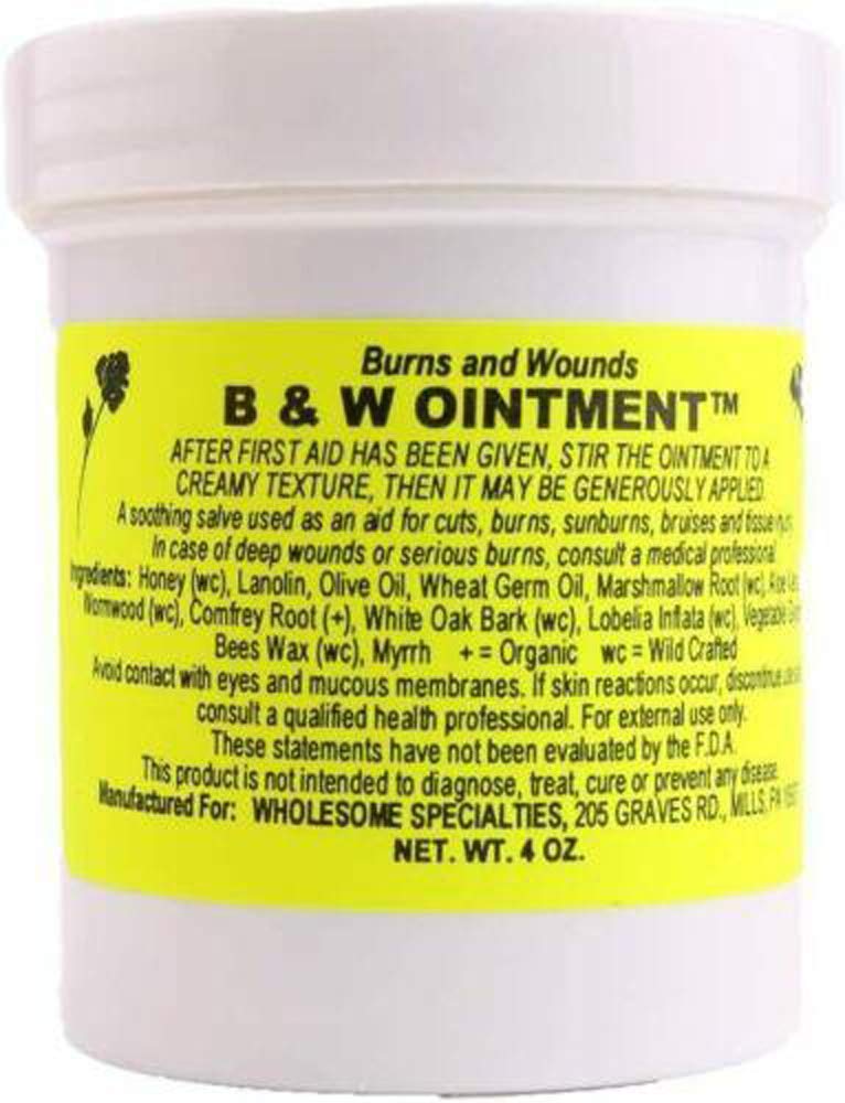 Konvalia Naturals B&W Voide - Palo- ja haavavoide - Amish Made Burn Salve - 100% Natural Burn Cream (New Label) - 4 oz