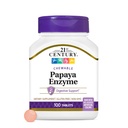 21st Century Papaya Enzyme Pureskeltava (100 kreivi), Papaija ja ananas Dgestive Enzymes for Gut Health, Tropical Flavor, non-GMO, Gluteeniton, ei lisättyä suolaa, keinotekoisia makuja