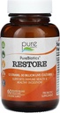 PURE ESSENCE LABS Restore Probiotic Supplement 30 miljarder CFU - Probiotika för män och kvinnor - 12 stammar för immunstöd och matsmältningshälsa - naturligt stöd för lindring av förstoppning (60 Caps)