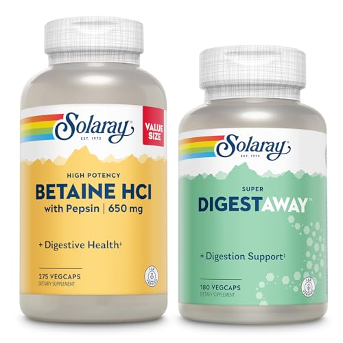 SOLARAY Betaiini HCl Pepsin ja Super Digestawayn kanssa - Ruoansulatuskanava