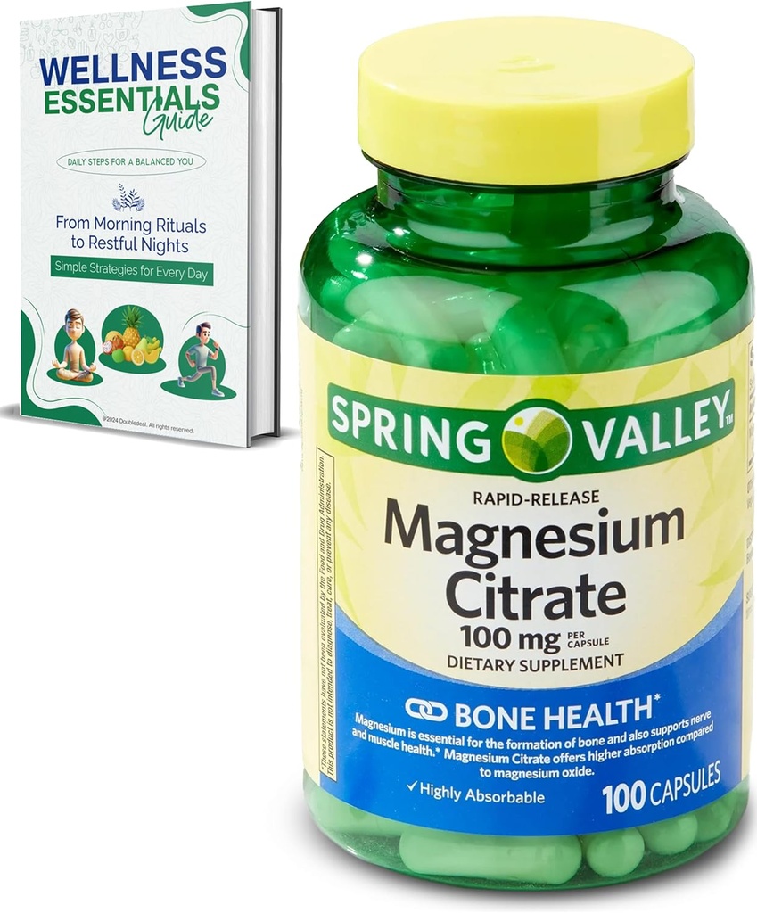 Magnesiumsitraatti 100 mg ... Citrato de Magnesio, 100 kapselia... Erittäin imeytyvä...