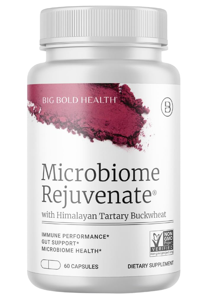 BIG BOLD TERVEYS Microbiome nuorenna Prebiootti + Probiootti täydentää Gut Health & Immunomy System Support - kanssa immuuni-active Himalayan Tartary Tattari - Gluteeniton (60 kasvissyöjä kapselit)