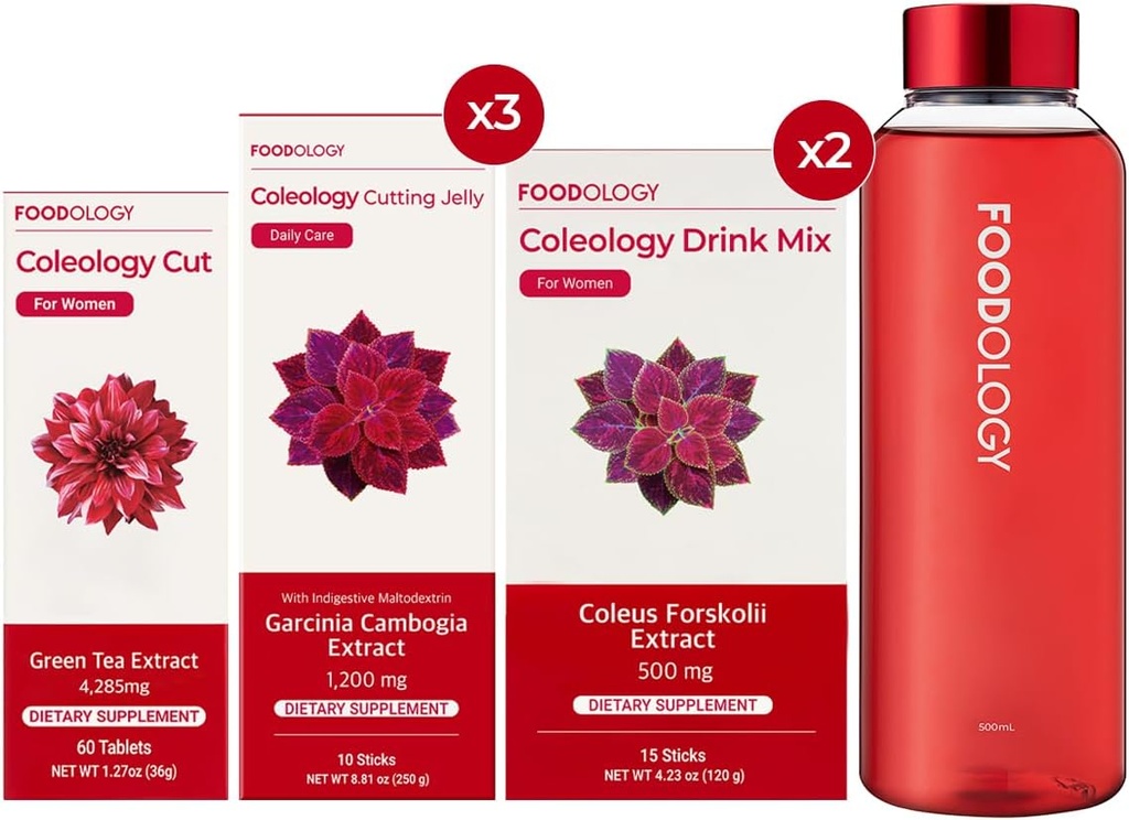 ELINTARVIKKEET Punainen Burning 1-month Full Set/Coleology Cut(1ea) & Coleology Drink Mix(2ea) & Coleology Cutting Jelly(3ea) $ vesipullo(1ea)...