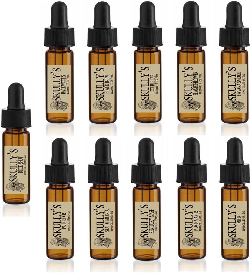 Skullyn partaöljynäytesarja (11) 5 ml lasia, matkapakkaus