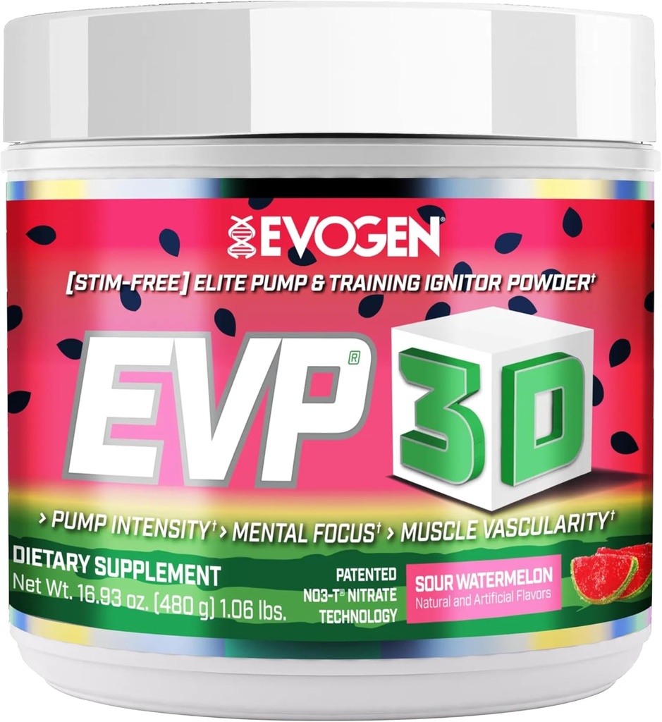 Evogen EVP 3D - Stim Free Pre Treenout Powder for Men & Women ...