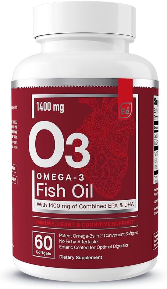 Olennaiset elementit Omega-3 Fish Oil Supplement with EPA & DHA 