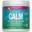 Natural Vitality CALM Magnesium Supplement Drink Mix Plus Calcium, Anti-Stress Drink Mix Powder, Med Calcium, Vegetarian & Non-GMO, Raspberry Lemon, 8 oz