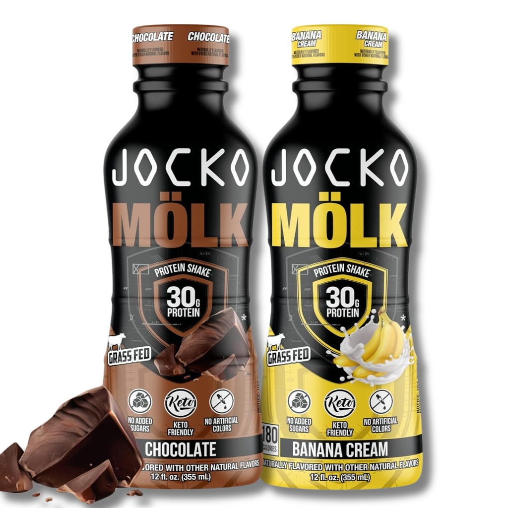 Jocko Fuel Mölk TTK Proteiini Shakes Bundle - suklaa ja banaani Cream (24 pakkaus yhteensä)