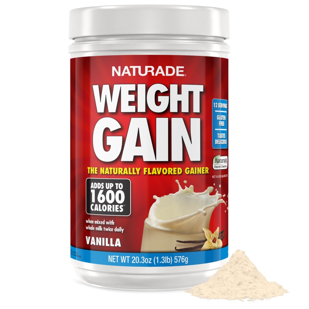 Naturade Weight Gain Instant Nutrition Drink Mix, Vanilla, 20.3 Ounce