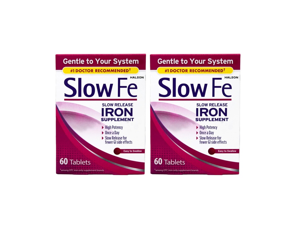 Slow Fe, High Potency Iron 45 mg, hitaasti vapautuva - 60 tablettia - 2 tabletin pakkaus