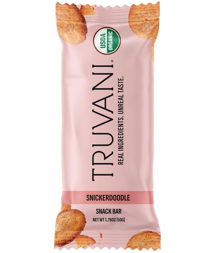Truvani Plant Based Välipalat Snickerdoodle 1 Pack ... 5g Proteiini USDA Organic and Vegan...