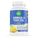 Omega 3 Fish Oil Supplements, Maximum Strength 2400 mg Omega-3, 1440mg Fish Oil, EPA DHA rasvahapot, Heart Health, Vision, Eye, aivot, Immuuni tuki naisille ja miehille. Natural Lemon Flavor, 60 ct (1)