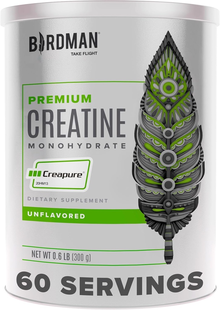 BIRDMAN High-Purity Creatiini Monohydraatti Mautonta jauhetta, pre-workout, korkea suorituskyky 300g