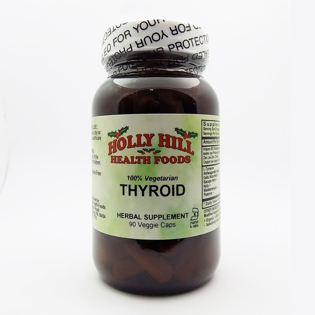 Holly Hill Health Foods, Thyroid, 90 vegetariska kapslar