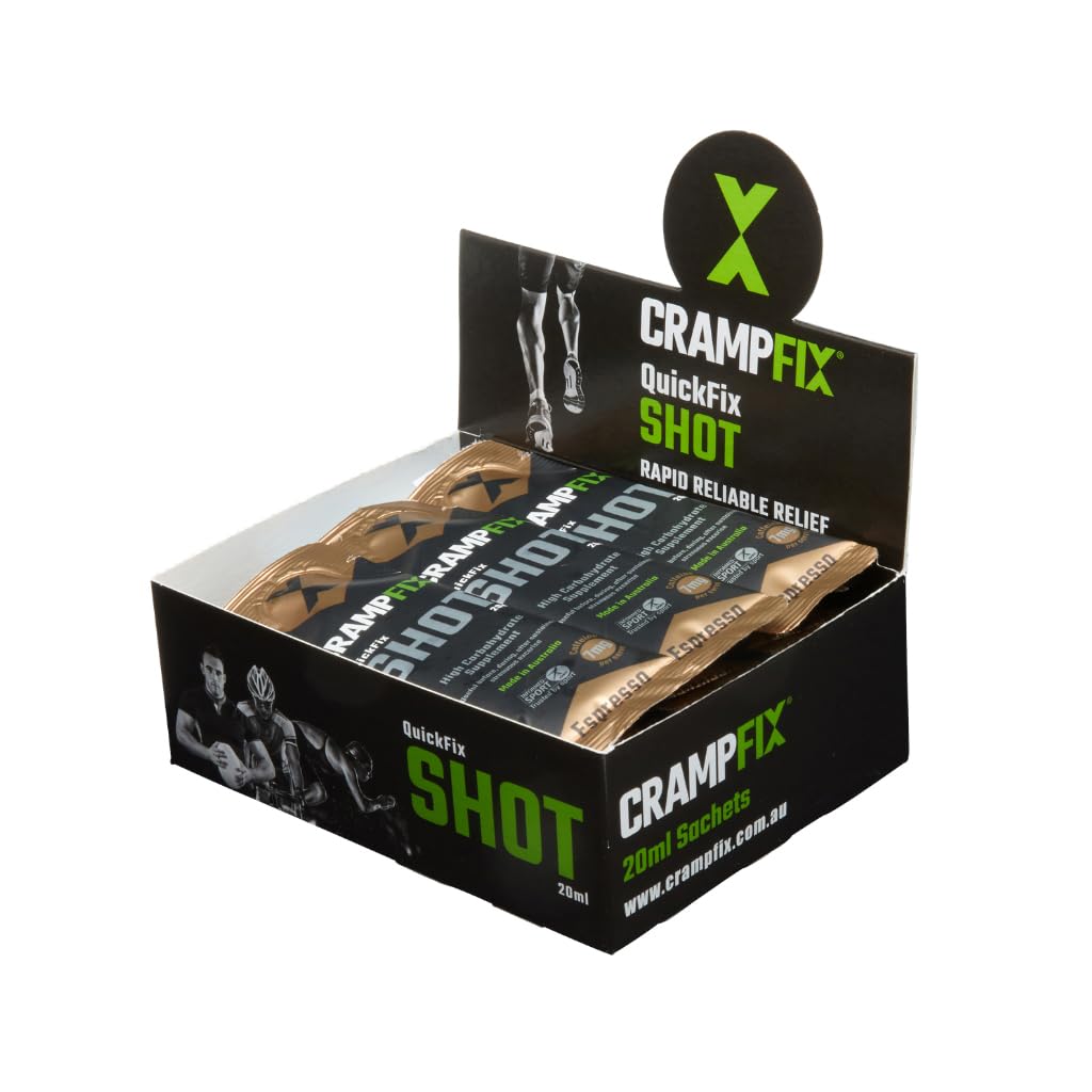 Sports Shot, Ennaltaehkäisee ja lievittää lihaskramppeja sekunnissa, helppo kuljettaa sachets, 15 Pack, Kaikki luonnolliset, espresso kofeiini