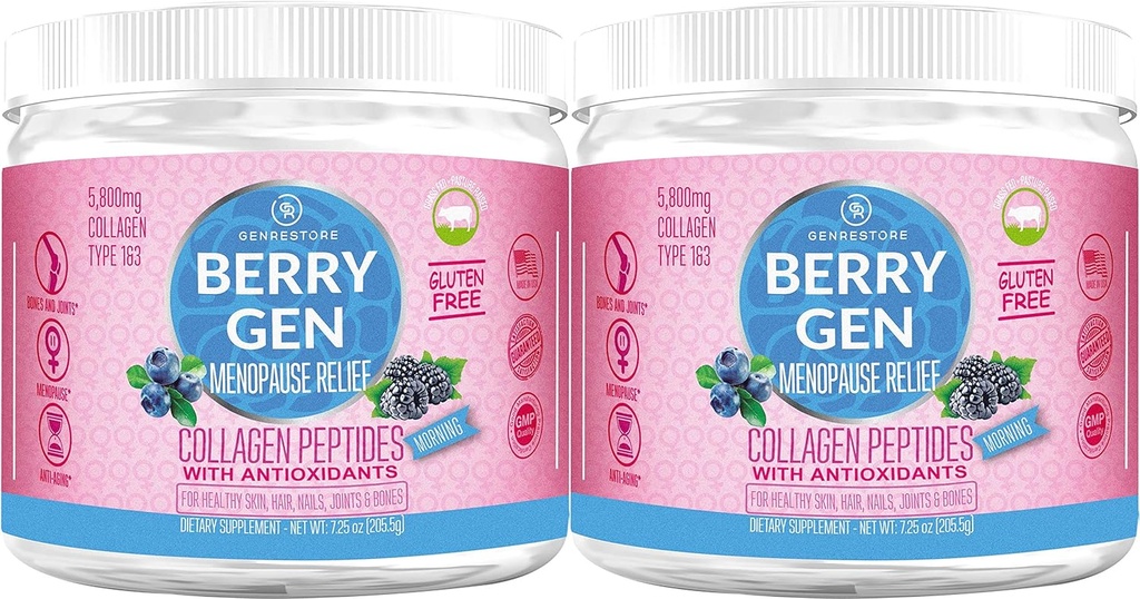 Vaihdevuodet Morning Collagen Powder kanssa antioksidantteja - 60 tarjoilua (2 pakkaus) - Formuloitu tyypin 1 ja 3 Collagen - energiatuki, ja helpotus Epämukava - valmistettu Yhdysvalloissa