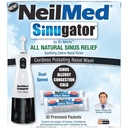 NeilMed Sinugator Langaton sykkivä Nasal Irrigator (kaksinkertainen nopeus) 30 Premixed Packets ja 3 AA-paristot - musta (pakkaus 1)