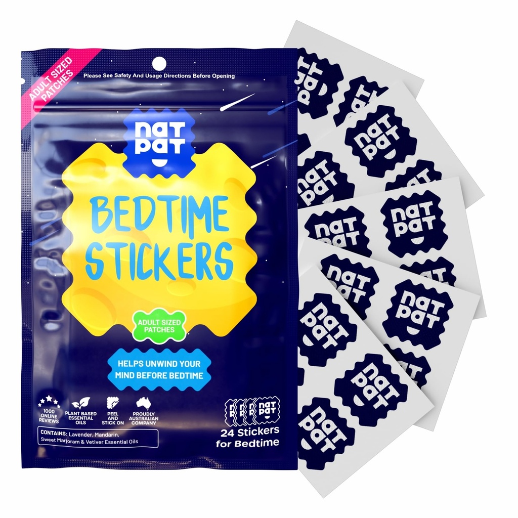 NATPAT Sleepy Patch Sleep Aid Patchs - Rentouttava Bedtime Stickers aikuisille - Plant-Baseed Sleep Support - Drug & Melatonin Free Bedtime Stickers - 24