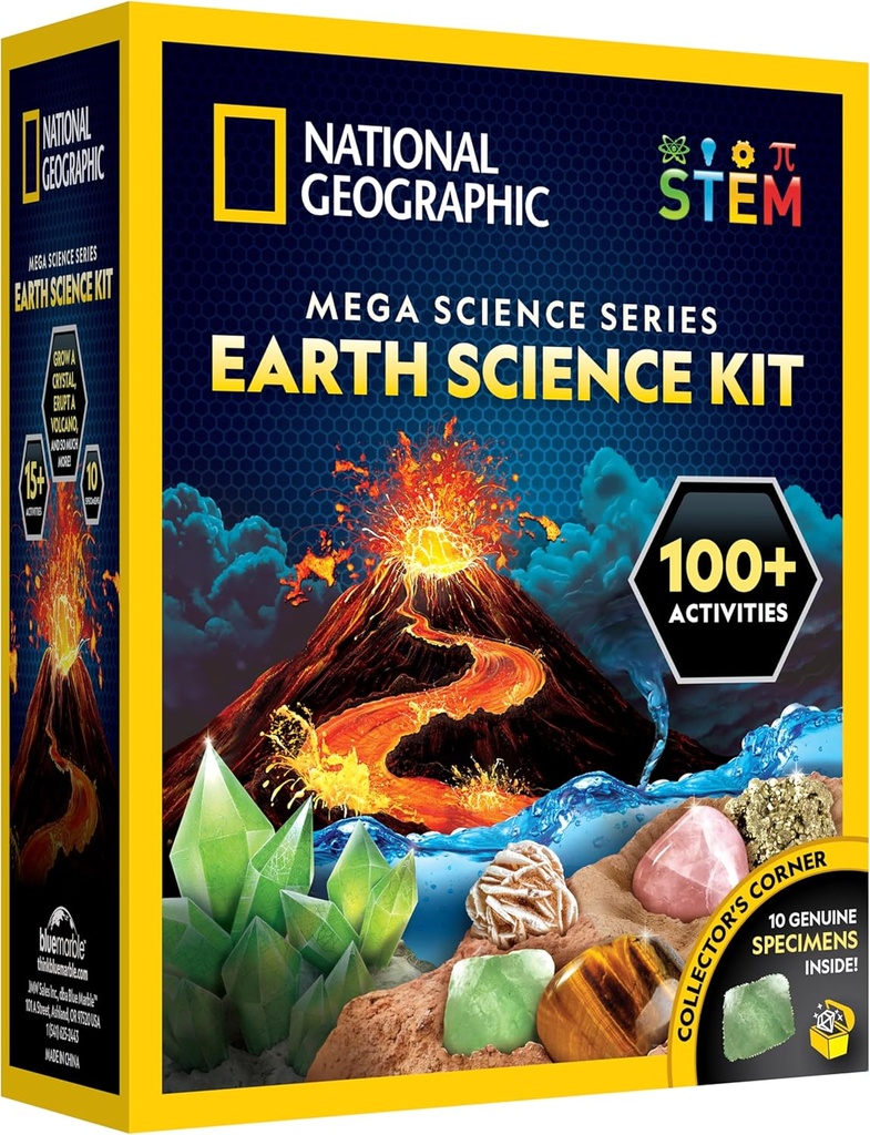 National Geographic STEM Science Kit - 15+ Kokeilut, Kristallinkasvattaminen, Tulivuoren Kit, Kaiva Kits & Gemstone lapsille - Exclusive