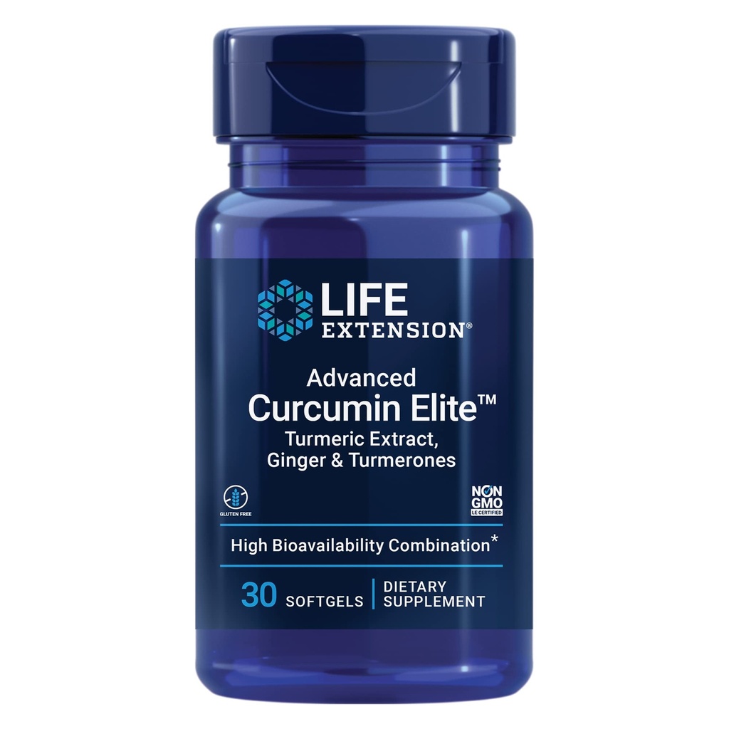 Life Extension Super Omega-3 Fish Oil, Curcumin Elite Turmeric Extract & Inkivääri Softgel Bundle - 240 + 30 Count