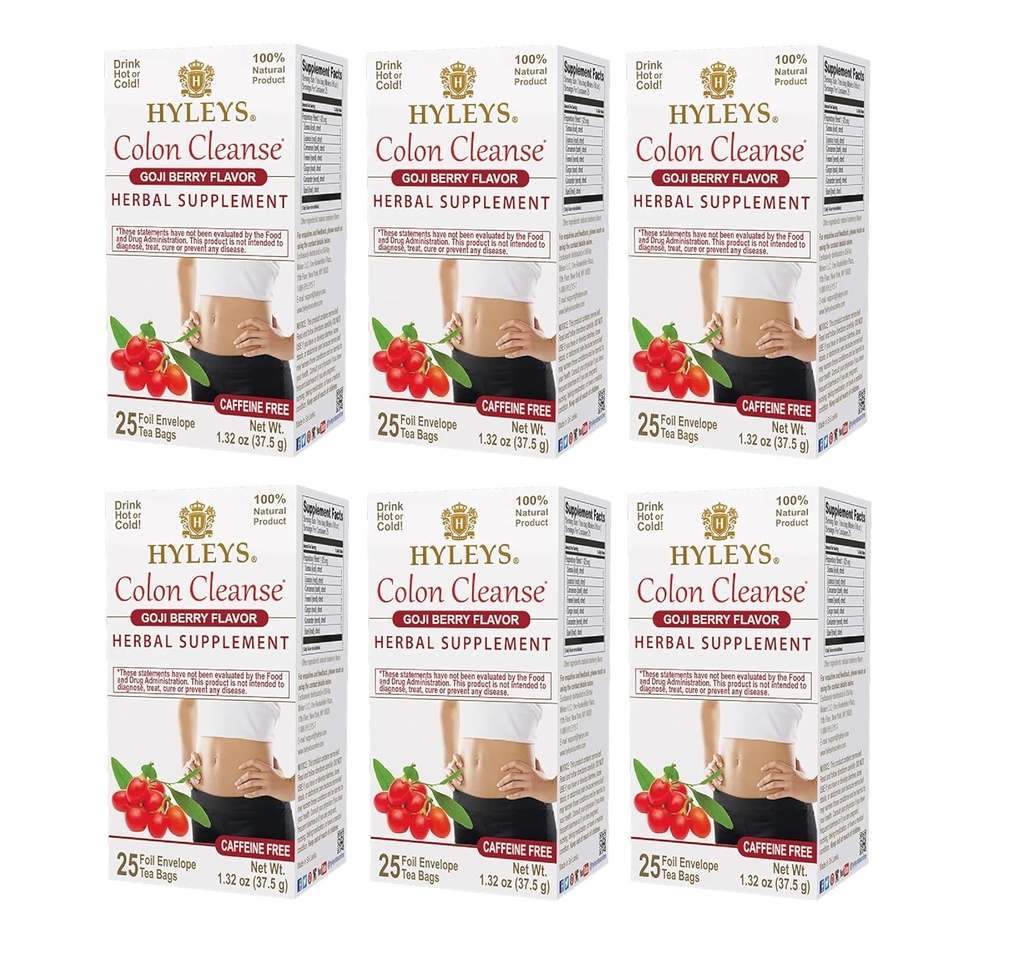 Hyleys Colon Cleanse Tea Goji Berry Flavor (6 pakkaus - 150 teepussia yhteensä)