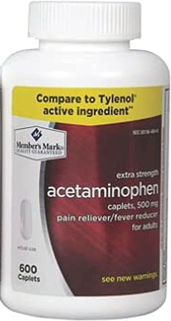 Asetaminofeeni Geneerinen 500 mg Extra Vahvuus - 600 Kapselit