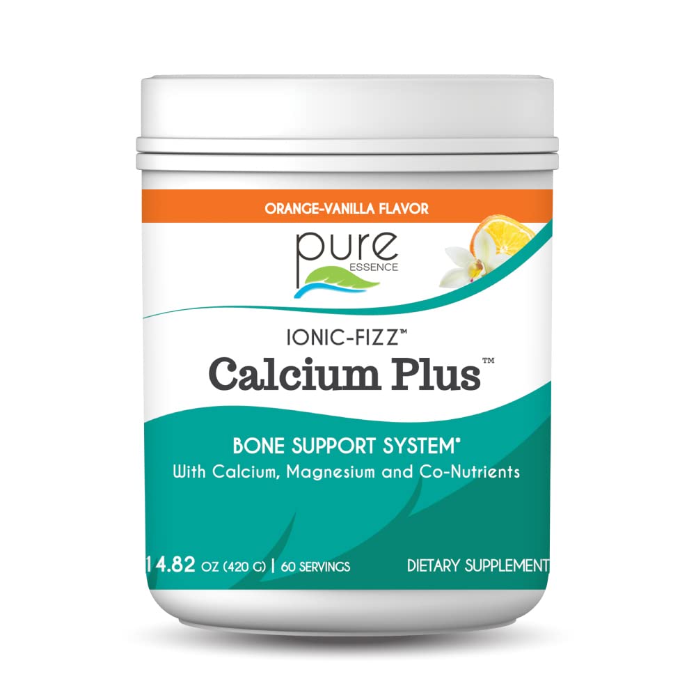 Ionic Fizz Calcium Plus av ren essens - Perfekt kalcium / Magnesium Ratio med vitamin A, B, C, D och kalium Strong Bones - Orange Vanilla - 14,82 oz