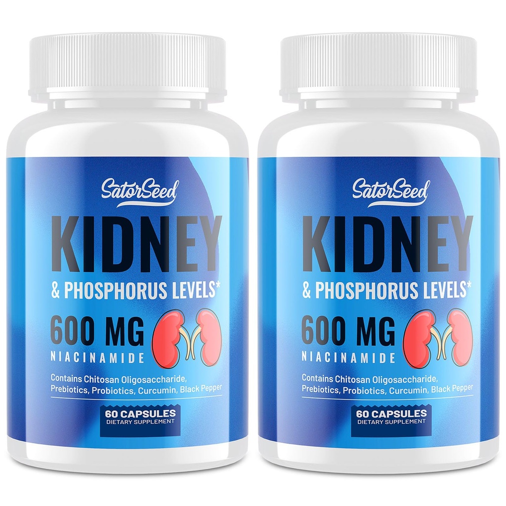 Munuaisten tuki täydentää Munuaisten puhdistus Detox 600 mg Niacinamidi & Chitosan Oligosaccharides 