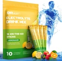 Sugar Free Electrolytes Powder med naturliga smaker, 3X Rapid Hydration Packets med 10 Electrolyte & Vitaminer, Liquid Daily IV, Non-GMO, Gluten-Free, Keto, Vegan, 16 Sticks, Lemon