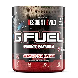 G Fuel Celeste Strawberry Energy Drink Powder, Pre workout kofeiini Mix Gaming, Sugar Free Focus Amino, vitamiini + antioksidantteja, 9.8oz (Celeste Mansikka, 40 tarjoilua)