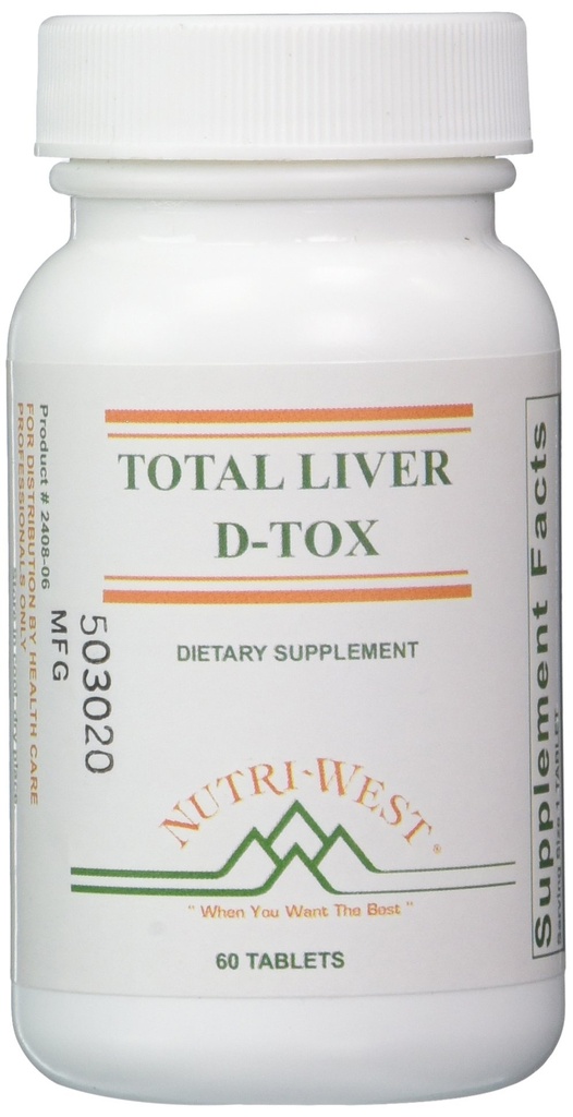 Nutri-West Total Liver D-Tox - 60 tablettia, valkoinen
