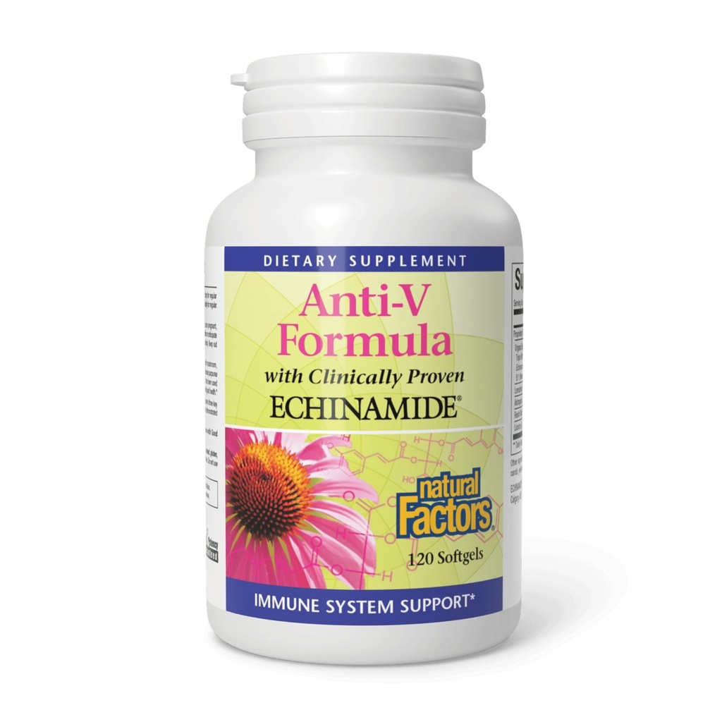 Natural Factors Anti-V Formula - Terve Immune System Support Supplement - Herbal Immune Health Supplement Reishi Mushroom & Licorice Root - 120 Softgels (120 Servings)