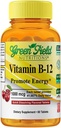 Greenfield Nutritions Halal Vitamin B12 1000mcg - Cherry Flavored Fast Absorption 60 Sublingual B12 Tablets - Naturliga B12 Halal Vitaminer, Stöder Brain, Blodcell Hälsa och Energi Metabolism