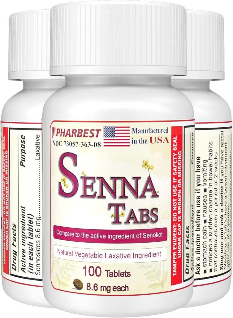 Senna Tabletit 100 Ct. . ...Luonnollinen kasvislaksatiivi [Made in USA] ... ..... ....