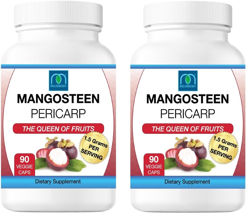 Freeze Dried Mangosteen Pericarp Capsules 2PK, 1,5 Gram per portion, 90 Veggie Capsules per flaska, Xanthone Rich