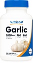 Nutricost Valkosipuli 1000 mg, 240 Softgels - Odorless, Premium Gluteeniton täydennys