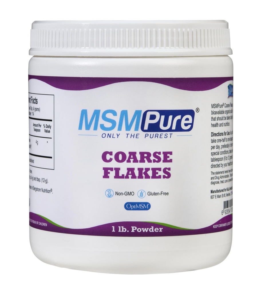 KALA TERVEYS MSMPure Coarse MSM Powder Flakes ... US-Made MSM for Joint Health, Skin Esiintyminen, ja hiusten ja kynsien tuki ... 1 lb, Organic Rikki