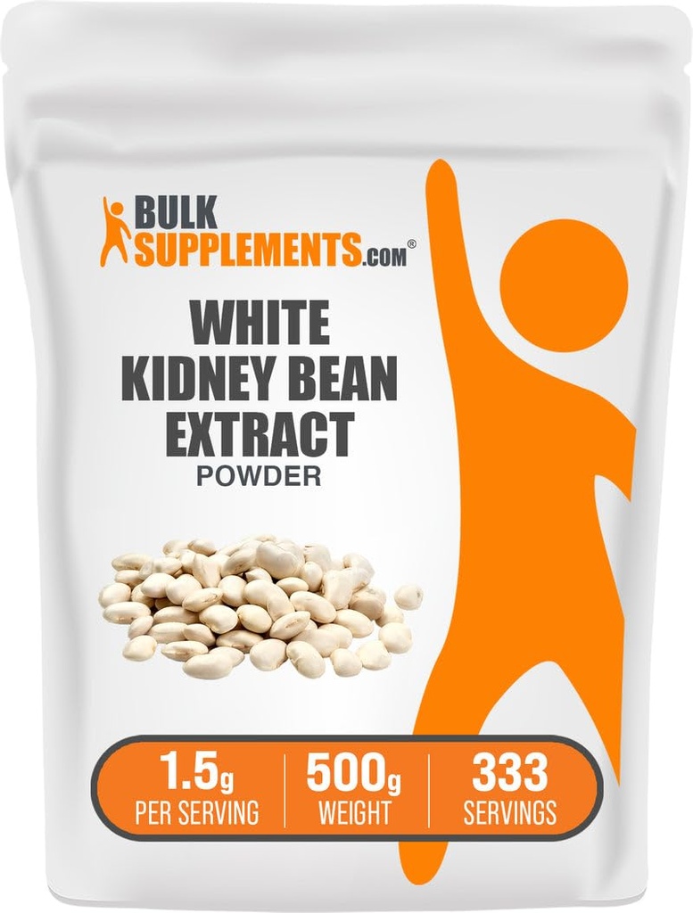 BulkSuplements.com Valkoinen munuaispapuuute Kuiva-aine - valkoinen munuaispapujauhe - rohdosvalmiste - Gluteeniton, 1,5 g per tarjoilu, 500 g (1,1 lbs) (pakkaus 1)