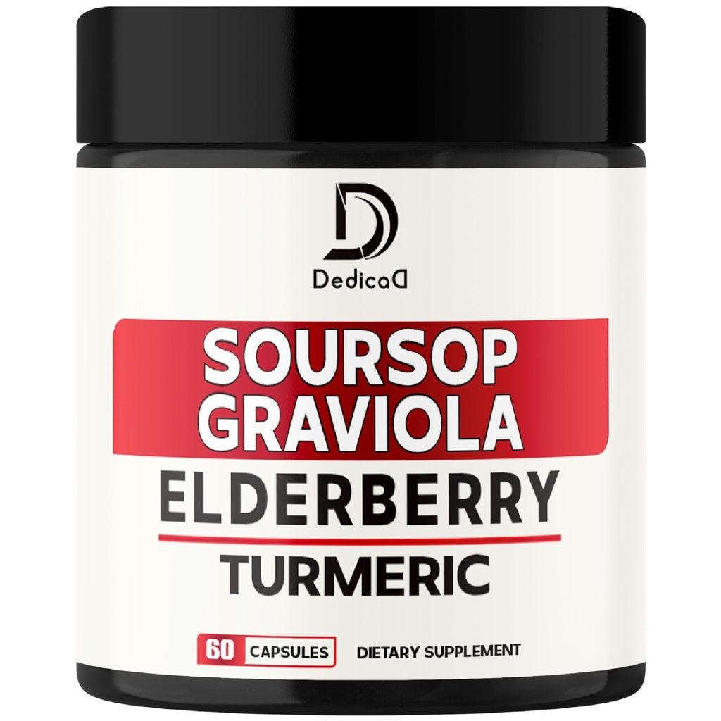 11in1 Graviola Soursop kapselit - Bled with Elderberry, Turmeric, Inkivääri, Milk Thistle, Cranberry & More - Tuki positiivinen mieliala, immuunijärjestelmän ja kehon hallinta