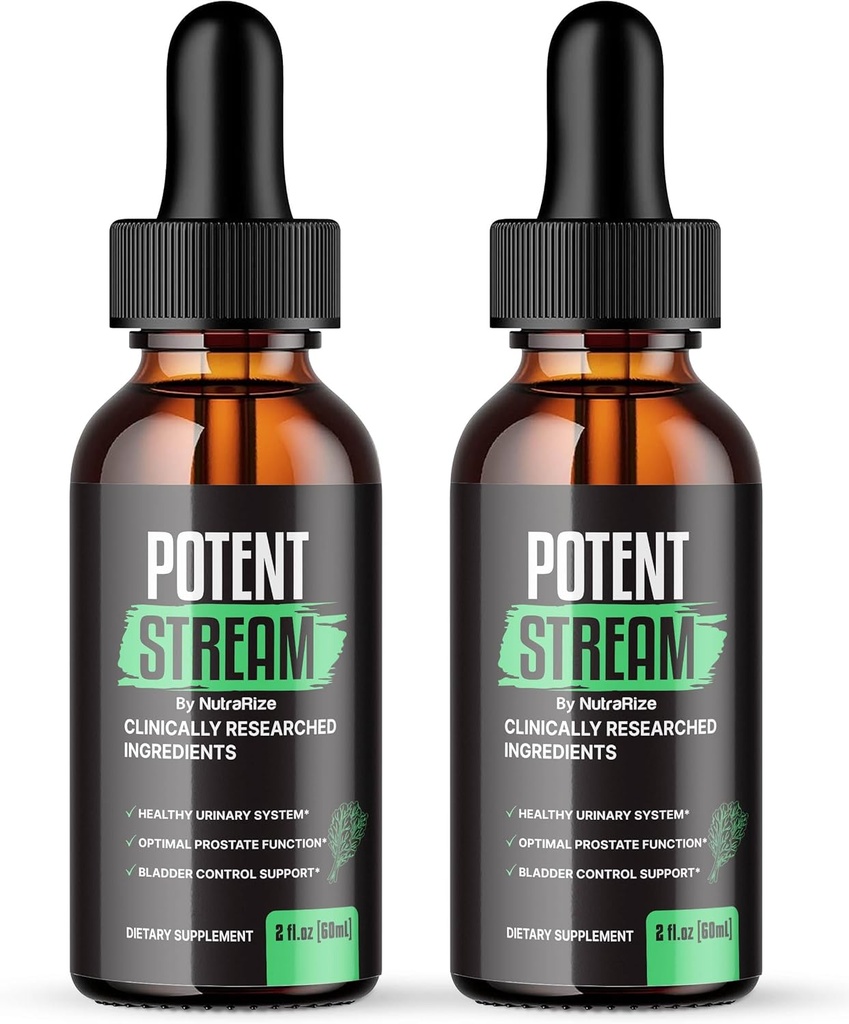 NutraRize (Pack of 2 Potent Stream Drops, Advanced Prostate Supplement - Naturligt stöd för Prostate Health, Maximal Styrka, Recensioner (60 portioner)