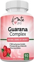 Amate Life Guarana Complex - Guarana Complex Energizer - Kofeiini Energizing Supplement - Energian lähde - Kasvava mieli toimintoja täydentää - 1000mg Guarana - 90 tablettia