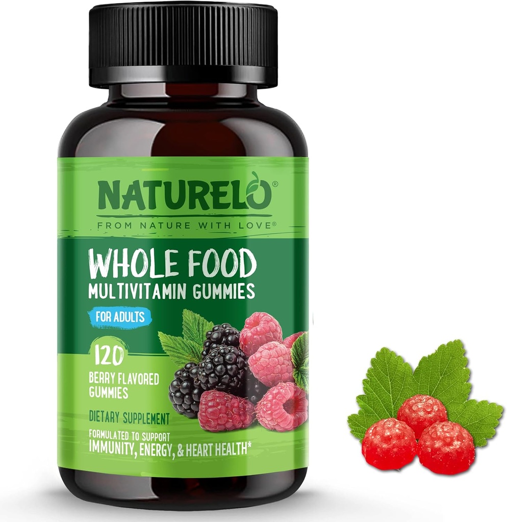 LUONNOS Koko ruoka vitamiini Gummies aikuisille - pureskeltava Gummy Multivitamiini miehille ja naisille - 120 vegaaninen Gummies