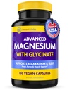 InnovixLabs Advanced Magnesium Capsules - 150 Ct, 210 mg - Chelated Glycinate och Malate - Hög Absorption, främjar avkoppling, ben, muskelhälsa, Vegan Malate Sleep Supplement